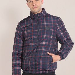 U.S. Polo Assn. Checked Mock Collar Reversible Bomber Jacket-image-23
