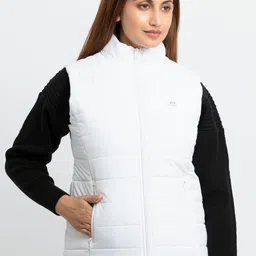 Status Quo Women White Puffer Jacket-image-14