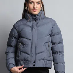 Monte Carlo Women Mandarin Collar Solid Casual Puffer Lightweight Jacket-picture-58