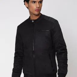 Mufti Stand Collar Slim Fit Bomber Jacket-image-1