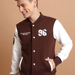 HIGHLANDER Typography Printed Varsity Jacket-image-8