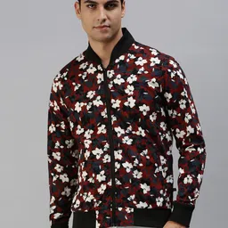VEIRDO Men Floral Printed Lightweight Bomber Jacket-picture-49