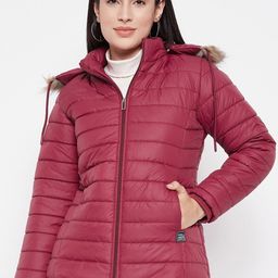 VERO AMORE Hooded Faux Fur Trim Detail Lightweight Padded Jacket-image-45