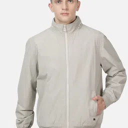 t-base Men Grey Solid Lightweight Biker Jacket-image-37