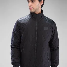 SPYKAR Men Solid Geometric Design Full Sleeve Regular Fit Bomber Jacket-picture-24