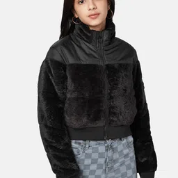 Coolsters by Pantaloons Girls Black Crop Bomber Jacket-picture-22