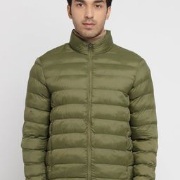 Status Quo Men Mock Collar Puffer Jacket-image-94