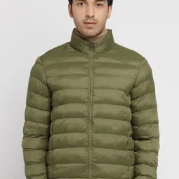Status Quo Men Mock Collar Puffer Jacket-image-95