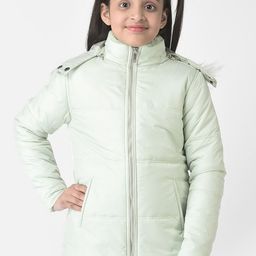 Crimsoune Club Girls Pure Cotton Hooded Longline Padded Jacket-image-74