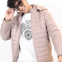 HIGHLANDER Men Brown Hooded Puffer Jacket-picture-32