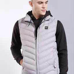 The Indian Garage Co Men Grey Colourblocked Longline Outdoor Puffer Jacket-picture-30