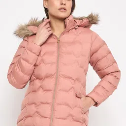 Duke Long Sleeves Faux Fur Trim Hood Puffer Jacket-image-41