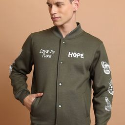 HIGHLANDER Stand Collar Printed Bomber Jacket-image-82