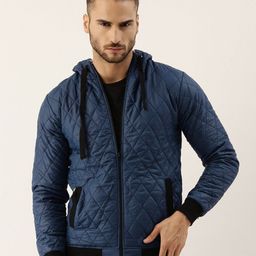 Campus Sutra Men Blue Windcheater Quilted Jacket-image-98