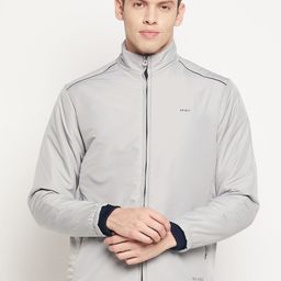 Spirit Men Grey Windcheater and Water Resistant Bomber Jacket-13