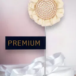 PELUCHE Unisex Off-White & Gold-Toned Stone-Studded Sun Flower Lapel Pin-32