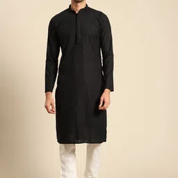 RAJUBHAI HARGOVINDAS Men Floral Embroidered Cotton Chikankari Kurta-image-55