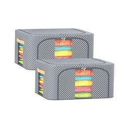 Kuber Industries Grey & White 2 Pieces Printed Water Proof Drawer Organisers-4
