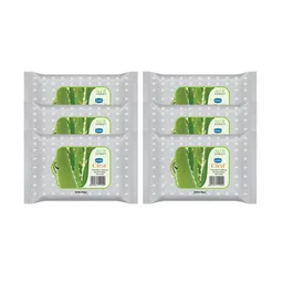 Ginni Set of 6 Aloevera Cleansing & Makeup Remover Wet Wipes - 30 Wipes Per Pack-21