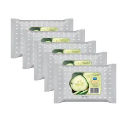 Ginni Set of 5 Cucumber Cleansing & Makeup Remover Wet Wipes - 30 Wipes Per Pack-2