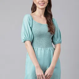 FLAMBOYANT Green Solid Jumpsuit-image-36