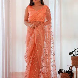 Saree mall Floral Embellished Net Sarees-picture-40