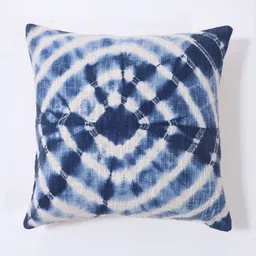 Art Avenue White & Blue Tie & Dye Cotton Square Cushion Cover-image-13