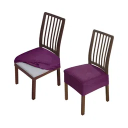 HOKIPO Purple 2 Pieces Velvet Chair Covers-image-92