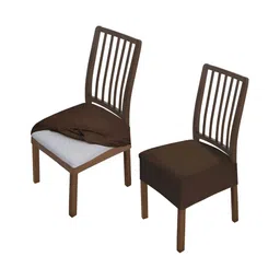 HOKIPO Brown 2 Pieces Velvet Chair Covers-image-97