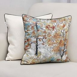 Ariana Grey & Blue 2 Pieces Floral Square Cushion Covers-image-17