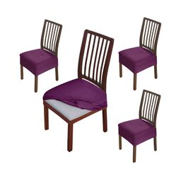 HOKIPO Purple 4 Pieces Velvet Chair Covers-image-16