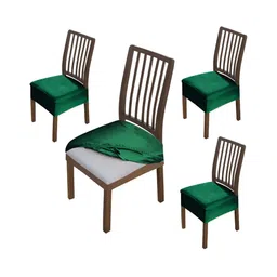 HOKIPO Green 4 Pieces Velvet Chair Covers-picture-31