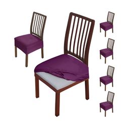 HOKIPO Purple 6 Pieces Velvet Chair Covers-image-96