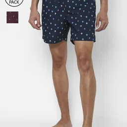 SIMON CARTER LONDON Pack of 2 Navy Blue & Maroon Printed Boxer Shorts SCBXCRGFR29072-image-12
