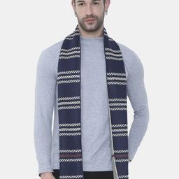 FabSeasons Unisex Navy Blue Checked Acrylic Muffler-image-2