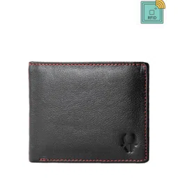 WildHorn Men Black Textured Two Fold Leather Wallet-image-33