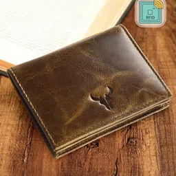 NAPA HIDE Men Brown Textured Two Fold Leather Wallet-picture-1