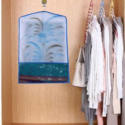 Kuber Industries Blue 12 Pieces Floral Printed Non-Woven Multi-Utility Hanging Organisers-25