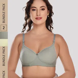 Designer Bugs Pack Of 2 Cotton Lightly Padded Full Coverage Seamless Bra-picture-2