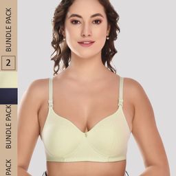 Designer Bugs Pack Of 2 Cotton Lightly Padded Full Coverage Seamless Bra-picture-5