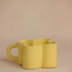 The Orby House Yellow Printed Ceramic Glossy Cappuccino Mug 250 ml-12