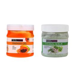 FEELHIGH Set of Papaya Gel & Herbal Scrub - 500 ml each-13