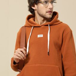 Mr Bowerbird Men Brown Self Designed Hooded Sweatshirt-image-84