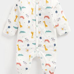 mothercare Infant Boys White Printed Pure Cotton Sleepsuit-image-27