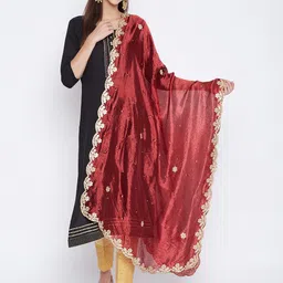 Clora Creation Embroidered Silk Blend Dupatta-picture-22
