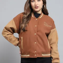 rock.it Women Stand Collar Typography Printed Casual Lightweight Bomber Jacket-picture-23