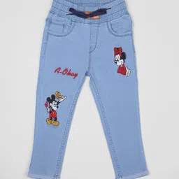 A-Okay Kids Slim Fit High-Rise Mickey Mouse Embroidered Jeans-image-95