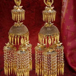 PANASH Set Of 2 Gold- Plated Beaded Bridal Layered Kaleera-2