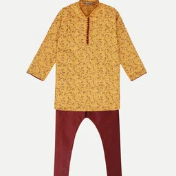 Pro-Ethic STYLE DEVELOPER Boys Yellow Ethnic Motifs Kurta with Pyjamas-21