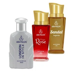 JOHN PHILLIPS Set Of 3 London In Style - Magic Rose - Sandal Eau De Perfumes 60ml Each-picture-49